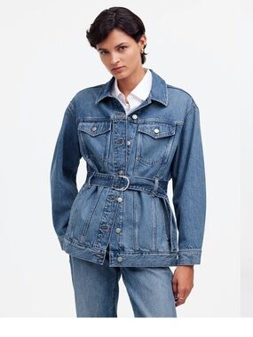 Madewell Belted Oversized Trucker Jean Jacket / XXS